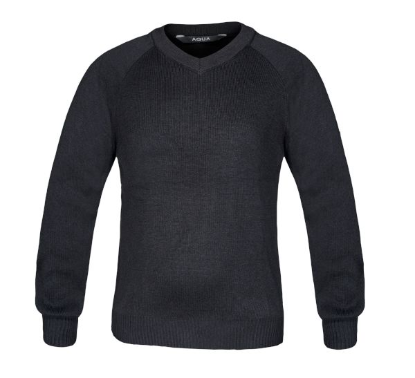 AQUA COTTON ACRYLIC V-NECK JUMPER