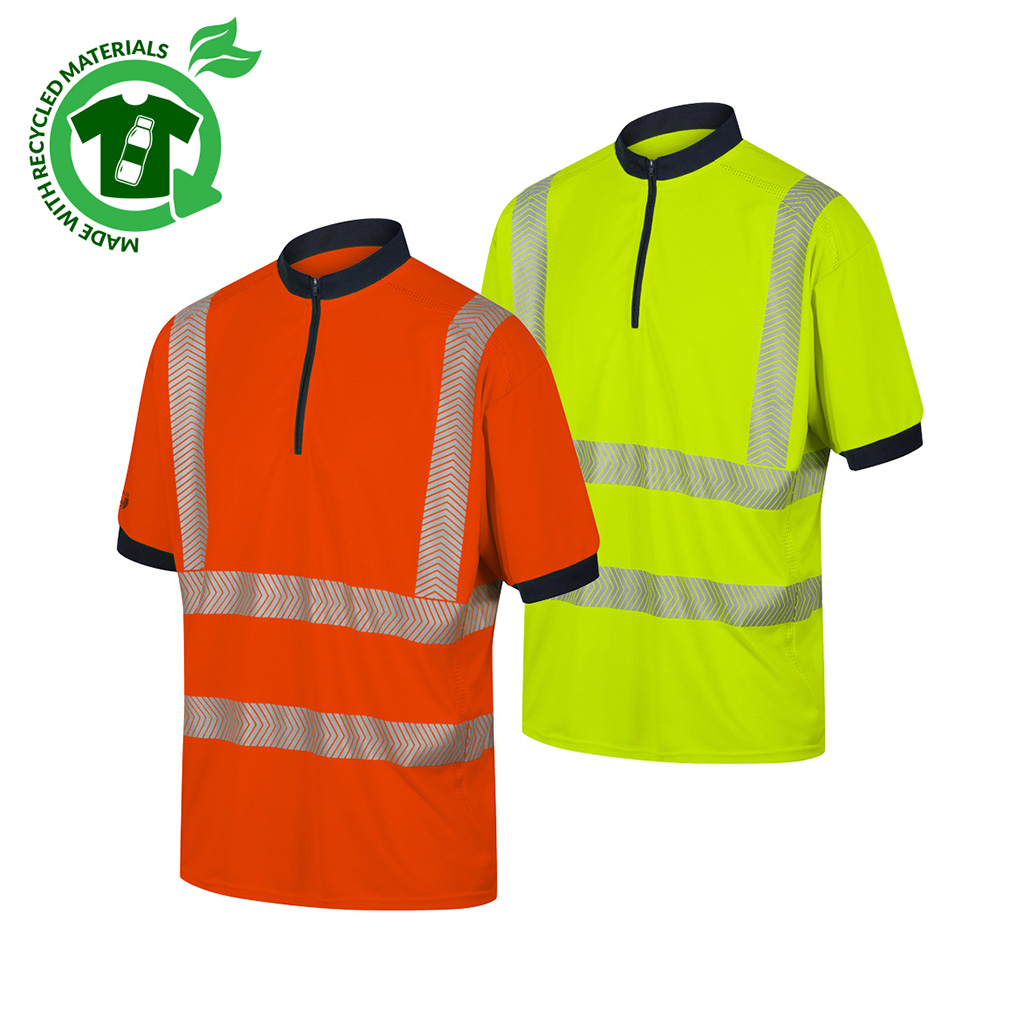 FGXeco S/S Hi-Vis EN20471 RECYCLED VENTED POLOSHIRT