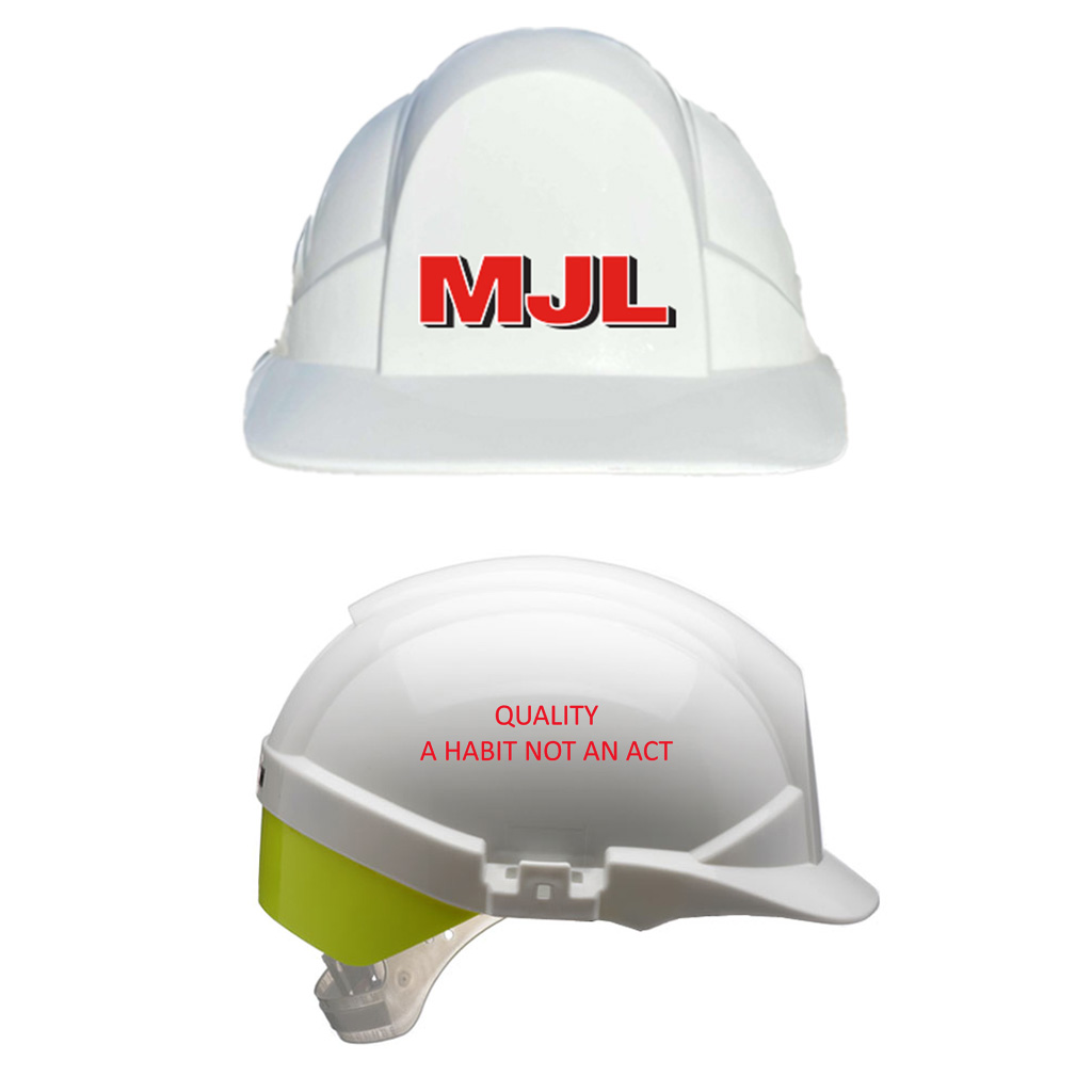 REFLEX SAFETY HELMET SLIP RATCHET WHITE C/W YELLOW REAR FLASH