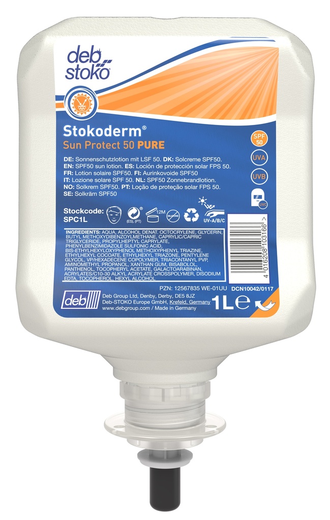 STOKODERM SUN PROTECT 50 PURE 1LTR (PACK OF 6) SPC1L