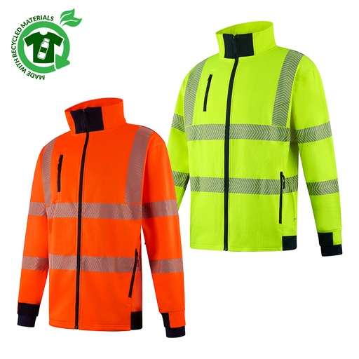 [FJ098] FGXeco RECYCLED PREMIUM FULL ZIP HI VIS FLEECE