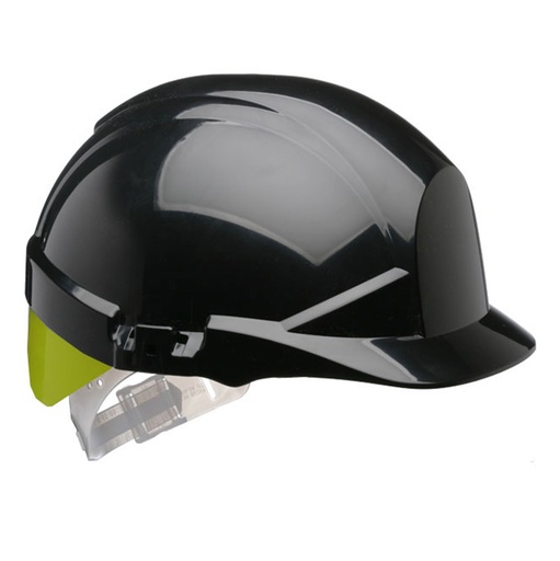 [HH133] REFLEX SAFETY HELMET SLIP RATCHET BLACK C/W BRIGHT YELL FLASH